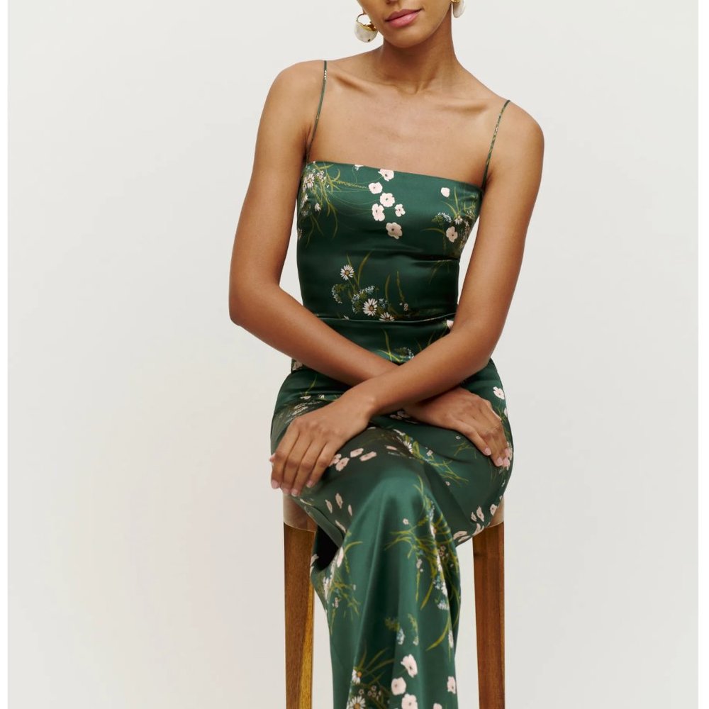 Reformation Frankie Silk Dress - Buena • DRESS HAS BEEN ALTERED